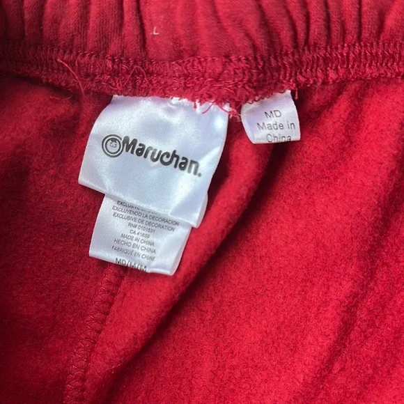 Maruchan Cup o Noodles Ramen Warm Wishes Red Sweatpants Joggers sz M - Picture 4 of 5
